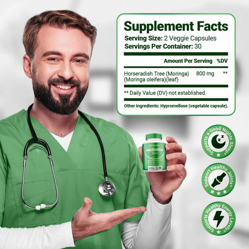 Moringa Powder Capsules (800mg)