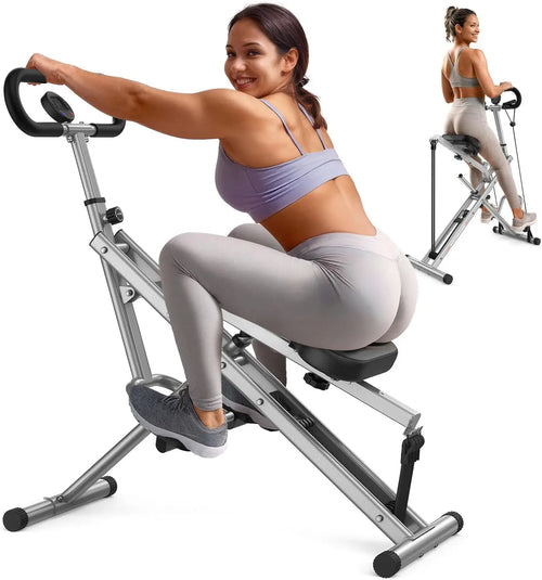 Squat Machine for Home,Rodeo Core Exercise Machine,330lbs Foldable,Adjustable 4 Resistance Bands,Ride & Rowing Machine for Botty