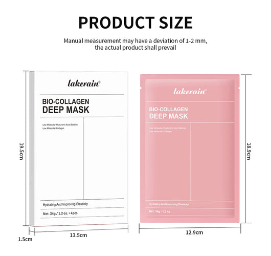 Mascarilla profunda Bio-Colágeno Real, suplemento de colágeno, mascarilla de hidrogel hidratante nocturna, mejora la elasticidad, minimiza los poros y reafirma.