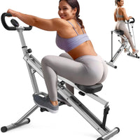 Squat Machine for Home,Rodeo Core Exercise Machine,330lbs Foldable,Adjustable 4 Resistance Bands,Ride & Rowing Machine for Botty