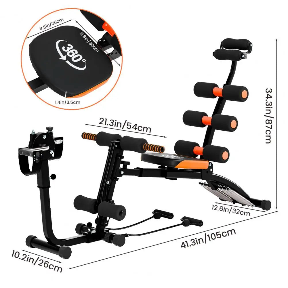 Ab Workout Bench for Home Gym, Multi-Functional Adjustable Ab Crunch Machine, Ab Exercise Equipment for Total Body Workout