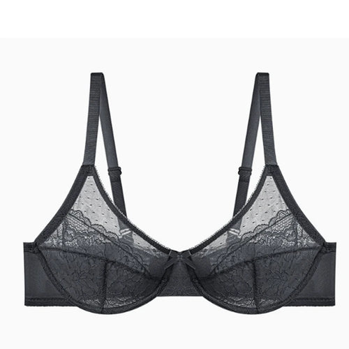 Lifting Lace Bras for Women Sheer Balconette Full Coverage Underwire Unlined Everyday Bras Lingerie