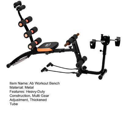 Ab Workout Bench for Home Gym, Multi-Functional Adjustable Ab Crunch Machine, Ab Exercise Equipment for Total Body Workout